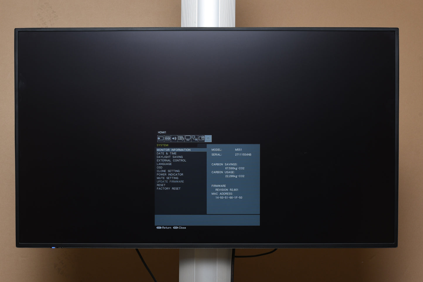 NEC MultiSync M551 – 55” 4K Professional Display | B-Ware (27111554NB)