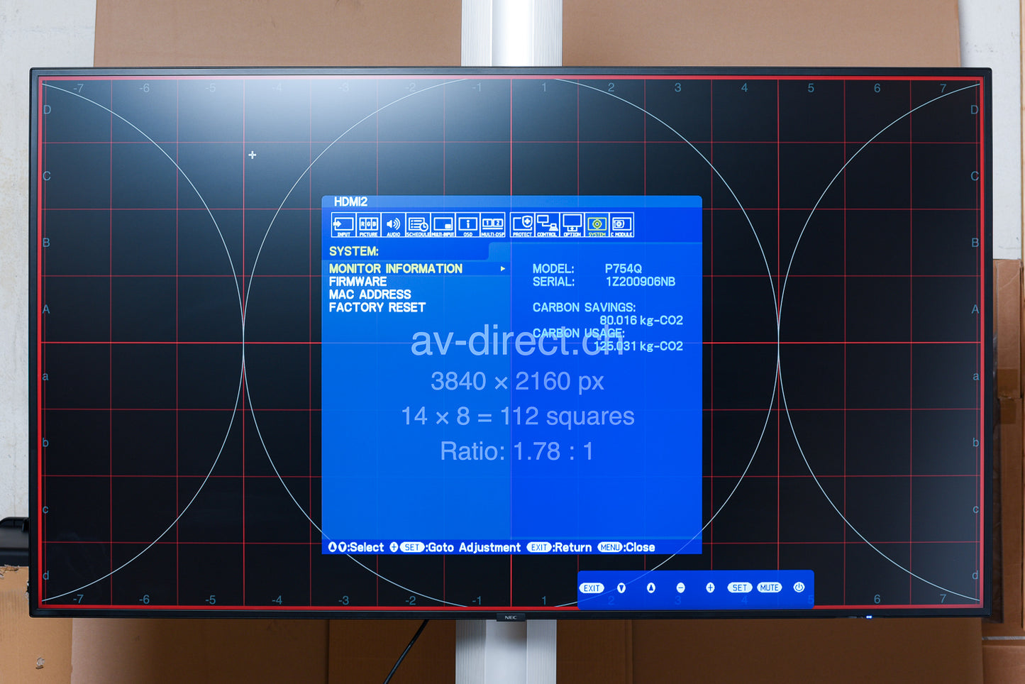 NEC MultiSync P754Q – 75" 4K Professional Display | B-Ware (1Z200906NB)